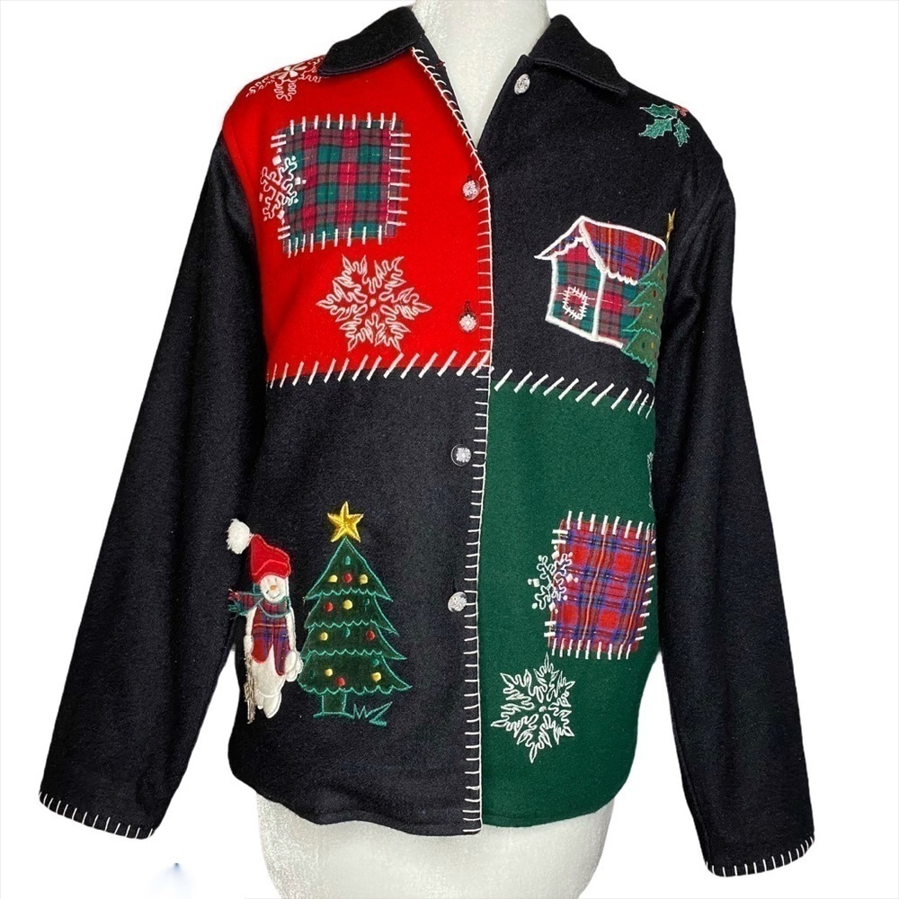 Bedford Fair Christmas Wool Jacket. Size Small